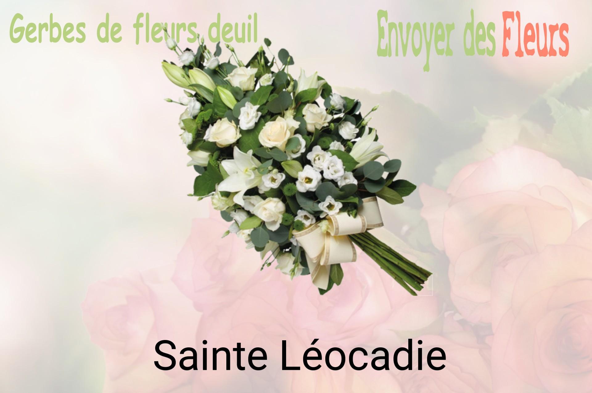 Gerbe de fleurs de deuil livrée à Sainte-Léocadie